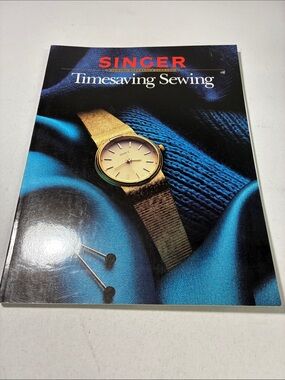 Singer Timesaving Sewing Book with Gold Watch Cover - Blue Accent